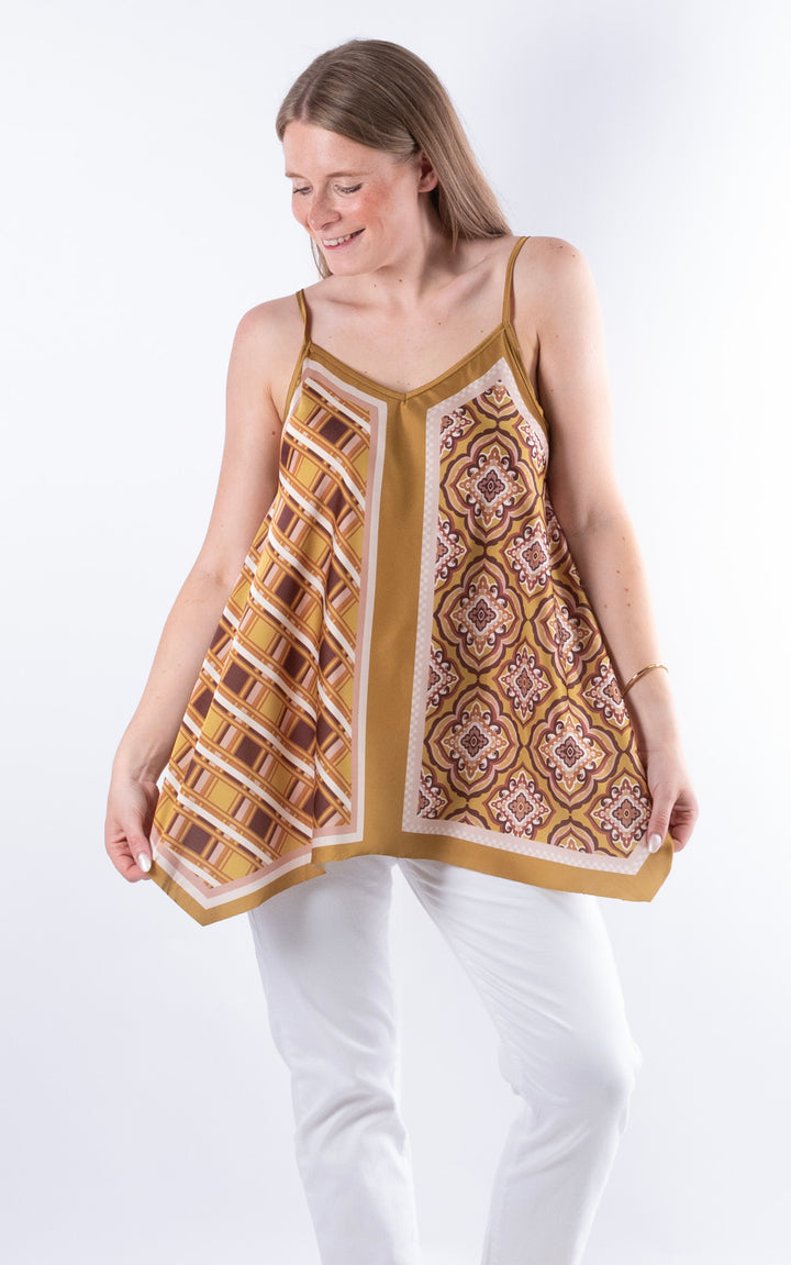 Handkerchief Paisley Vest | Mustard