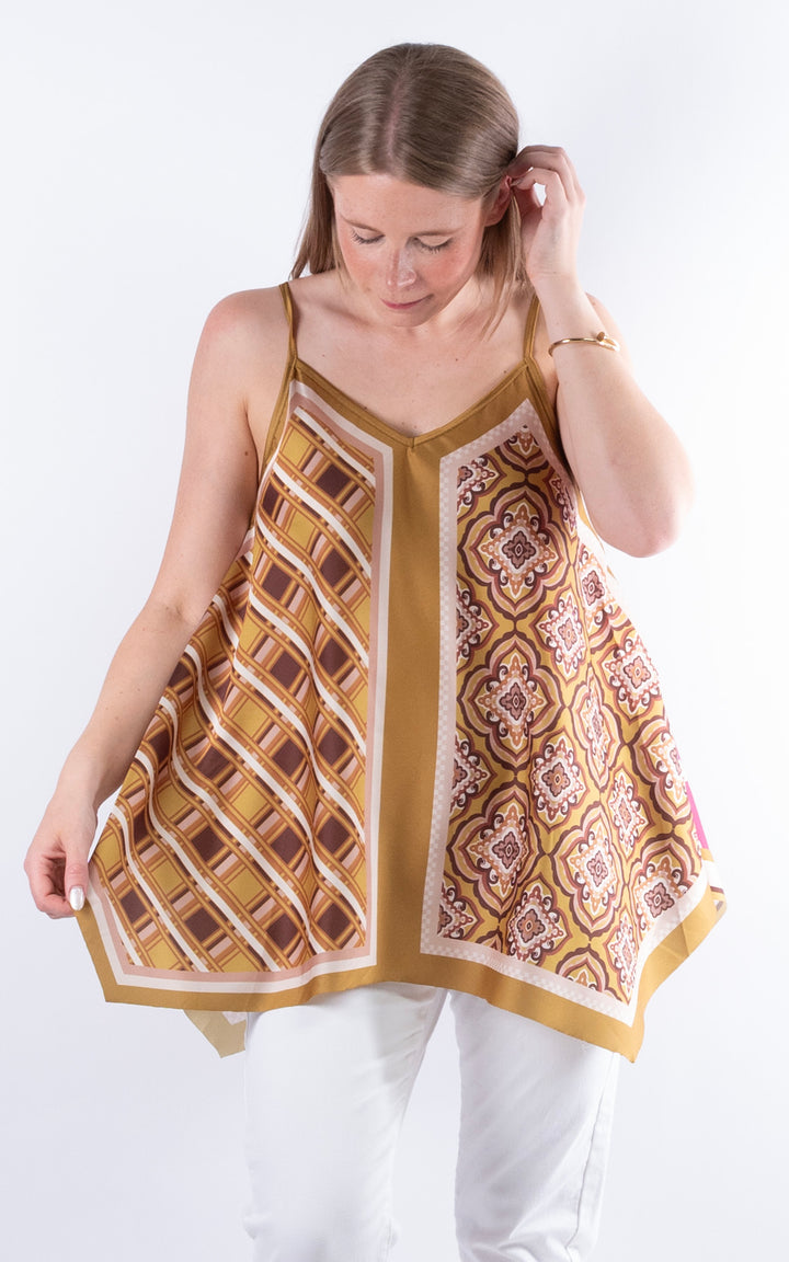 Handkerchief Paisley Vest | Mustard