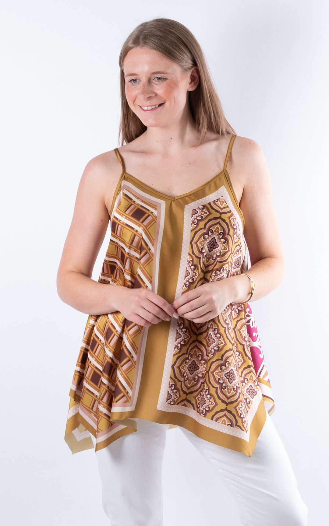Handkerchief Paisley Vest | Mustard