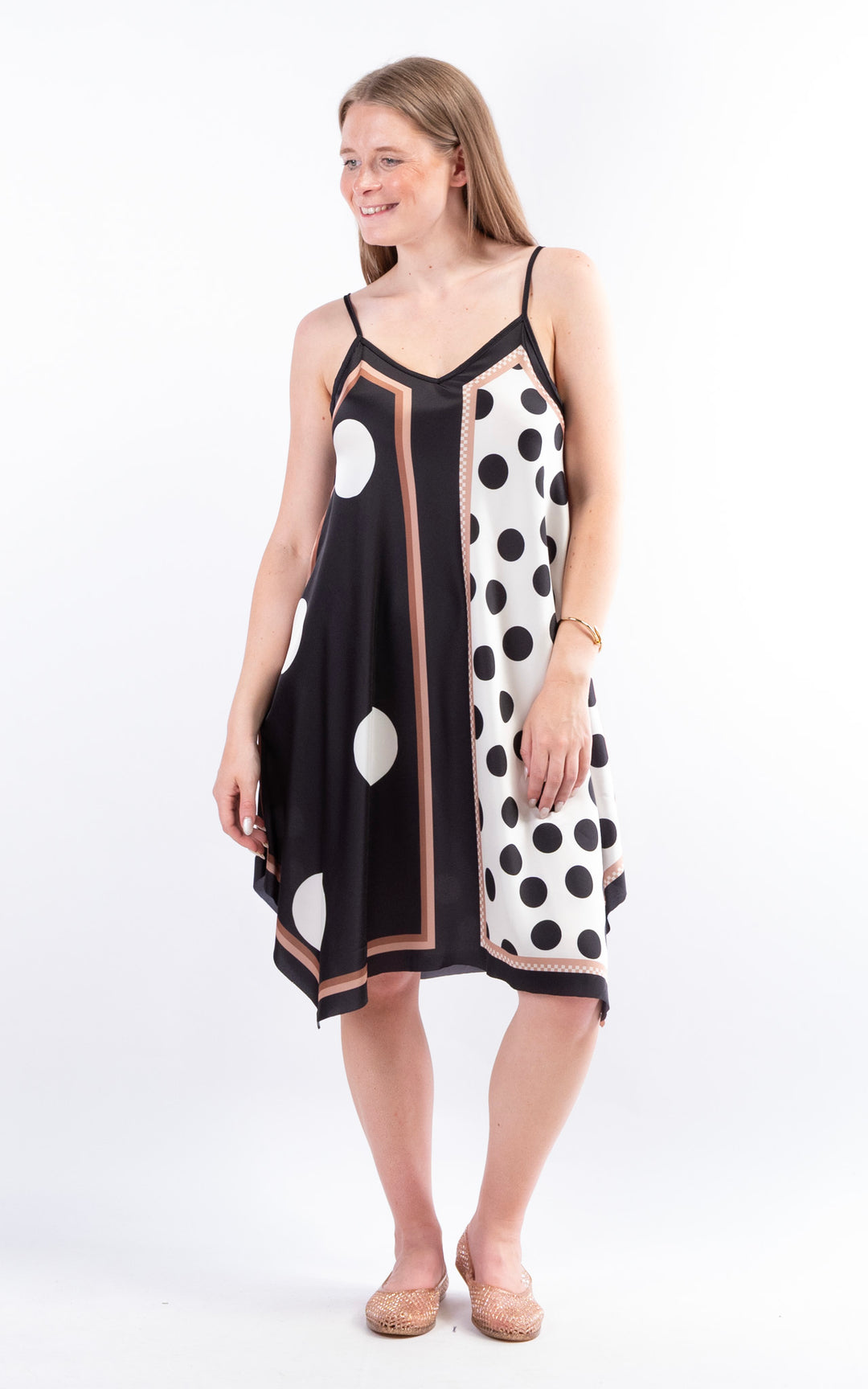 Handkerchief Polka Dot Dress | Black