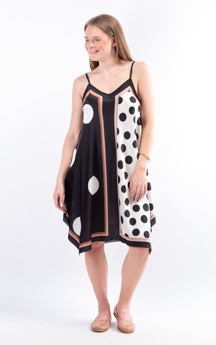 Handkerchief Polka Dot Dress | Black