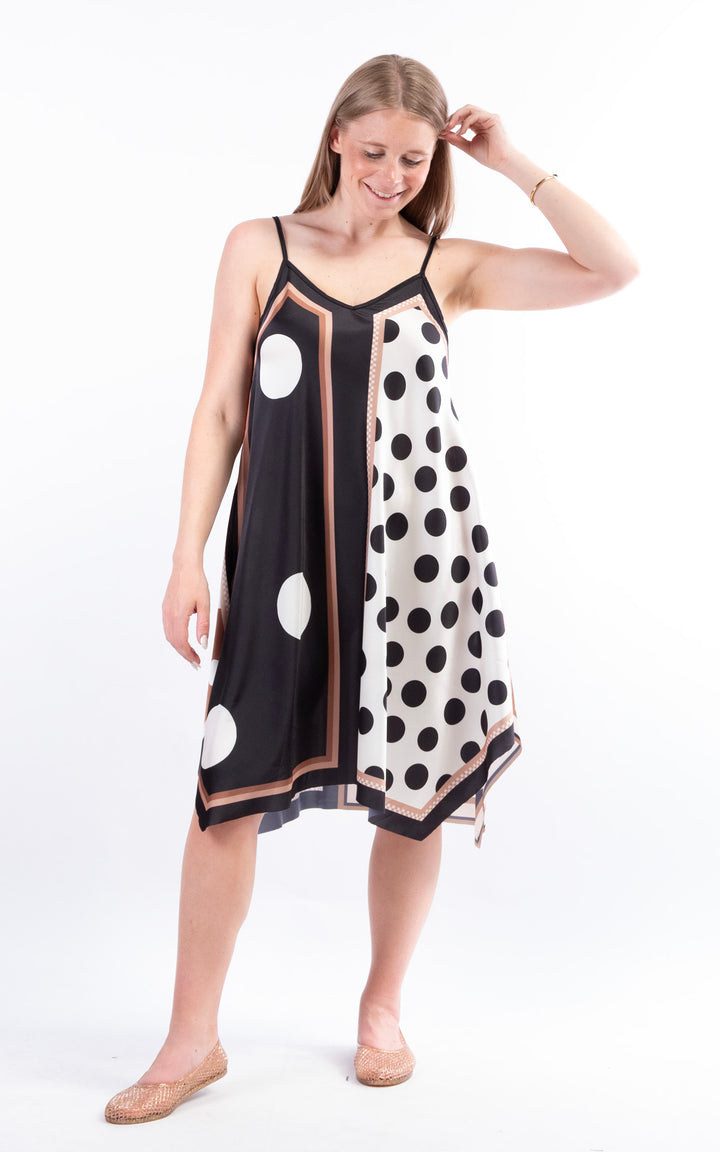 Handkerchief Polka Dot Dress | Black