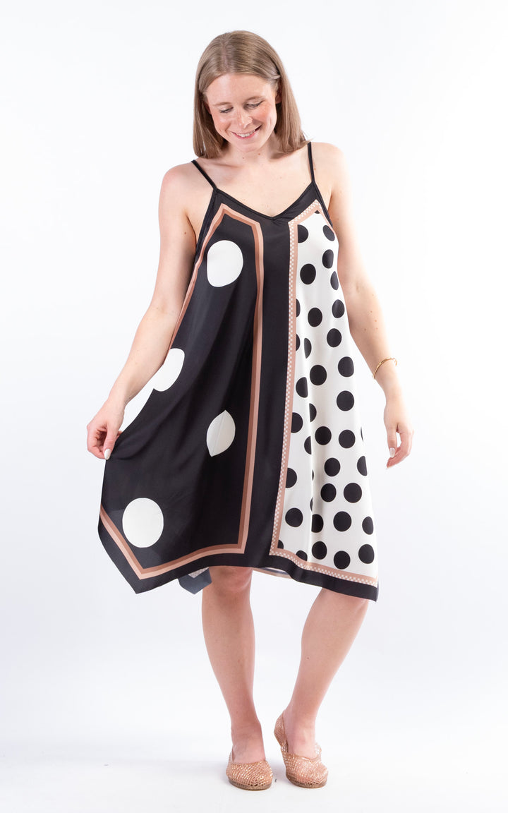 Handkerchief Polka Dot Dress | Black