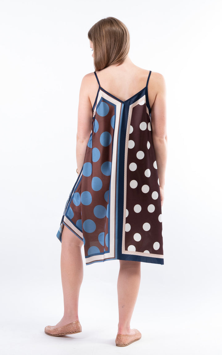 Handkerchief Polka Dot Dress | Navy