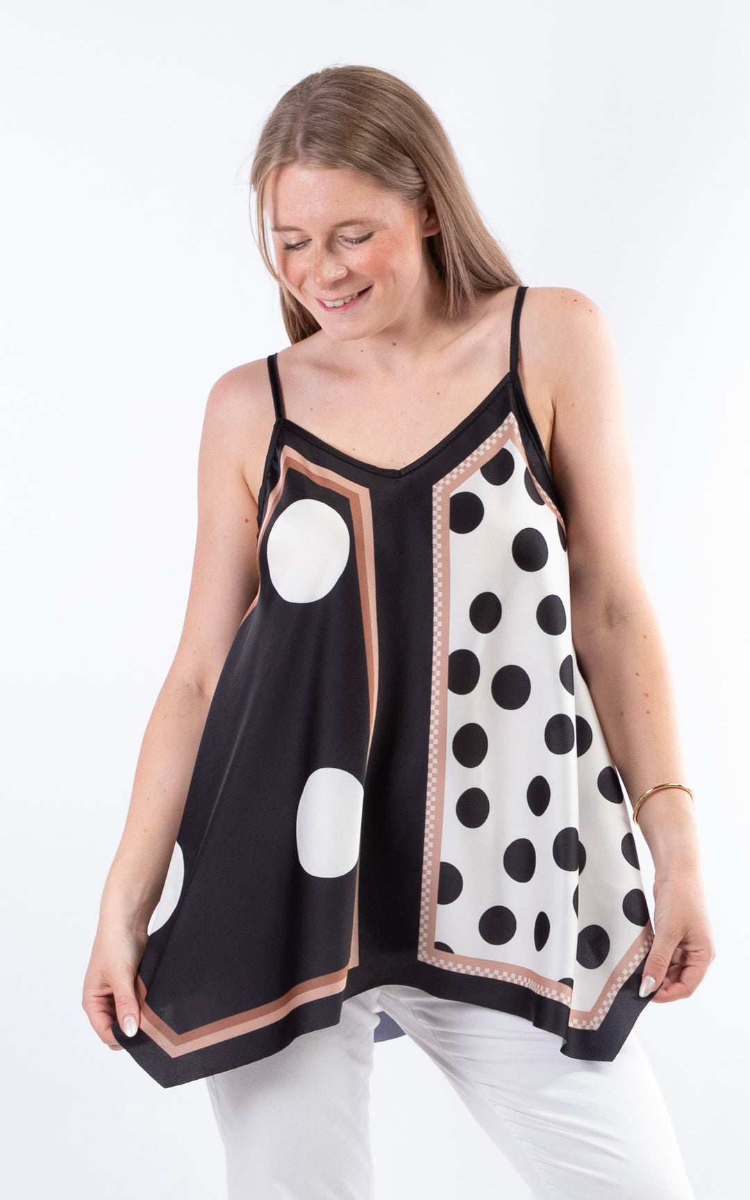 Handkerchief Polka Dot Vest | Black