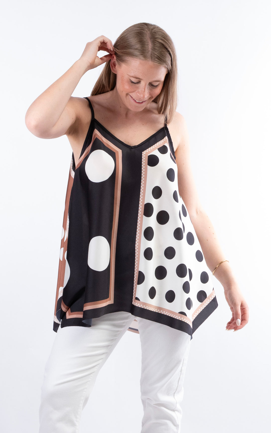 Handkerchief Polka Dot Vest | Black