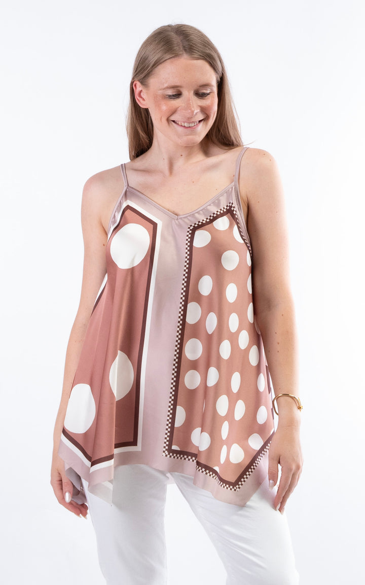 Handkerchief Polka Dot Vest | Champagne
