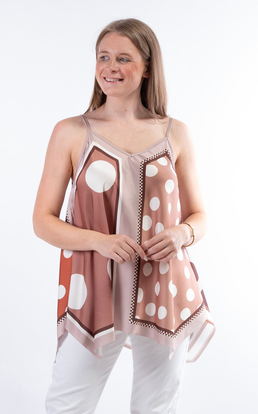 Handkerchief Polka Dot Vest | Champagne