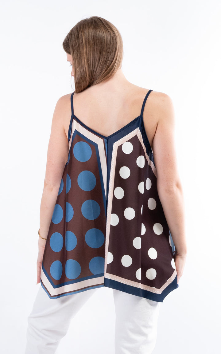Handkerchief Polka Dot Vest | Navy