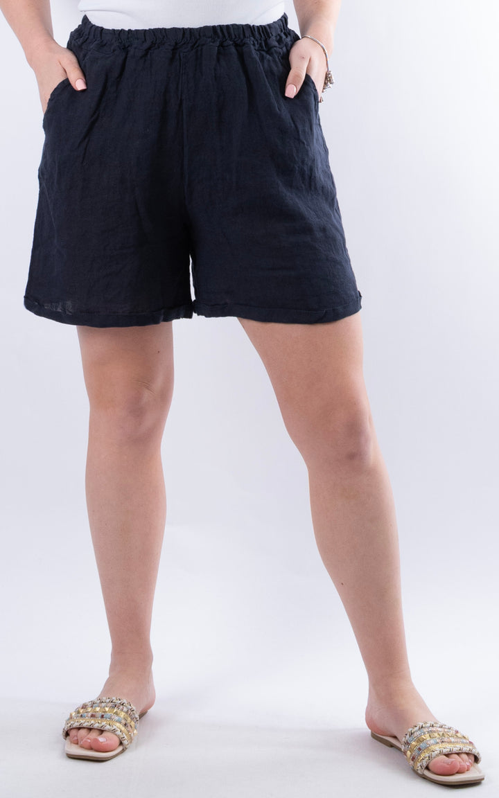 Harriet Linen Shorts | Navy