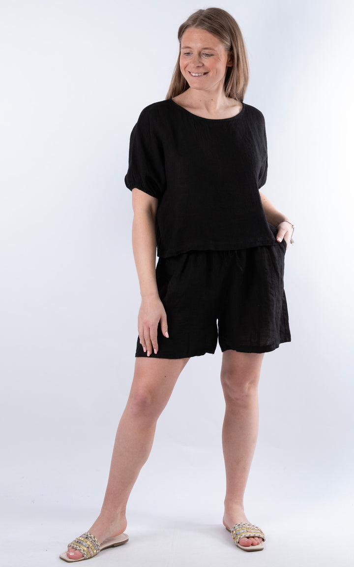 Harriet Linen T | Black