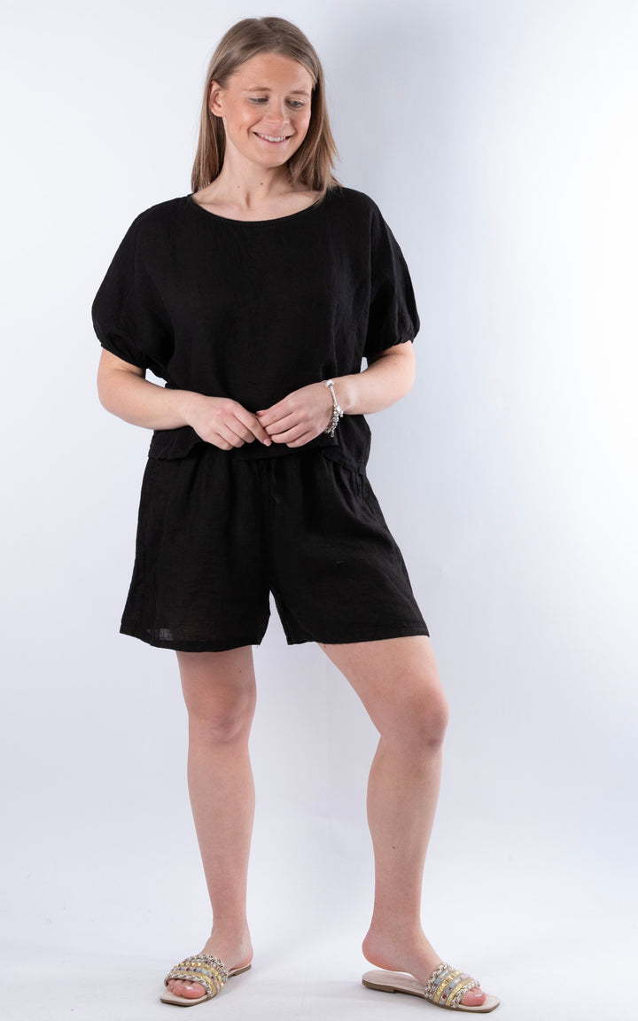 Harriet Linen T | Black