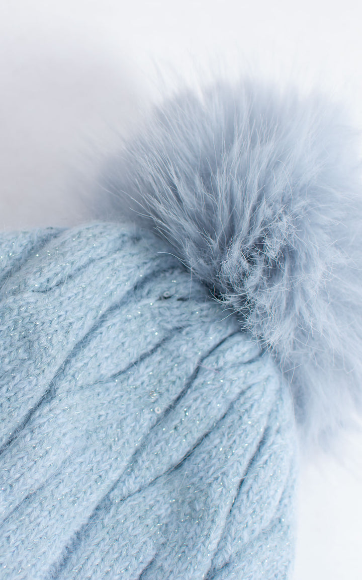Hat | Cable Knit | Baby Blue