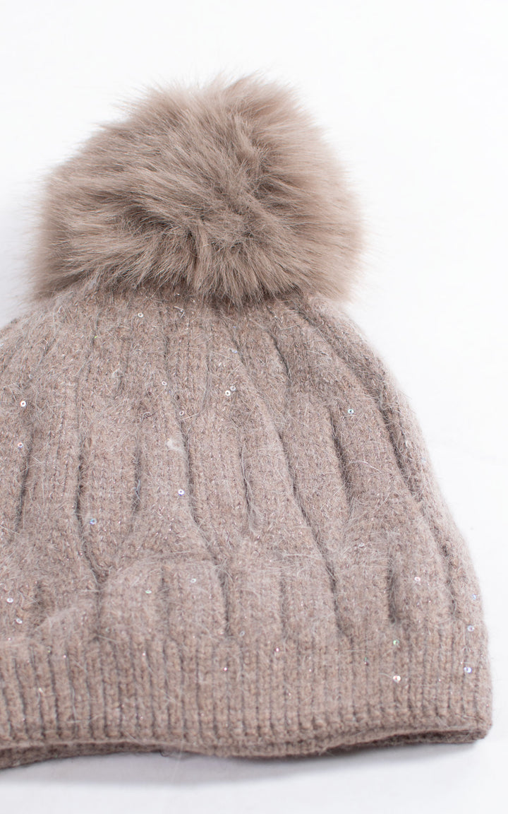 Hat | Cable Knit | Beige