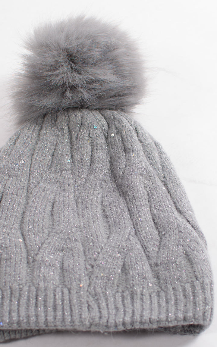 Hat | Cable Knit | Grey