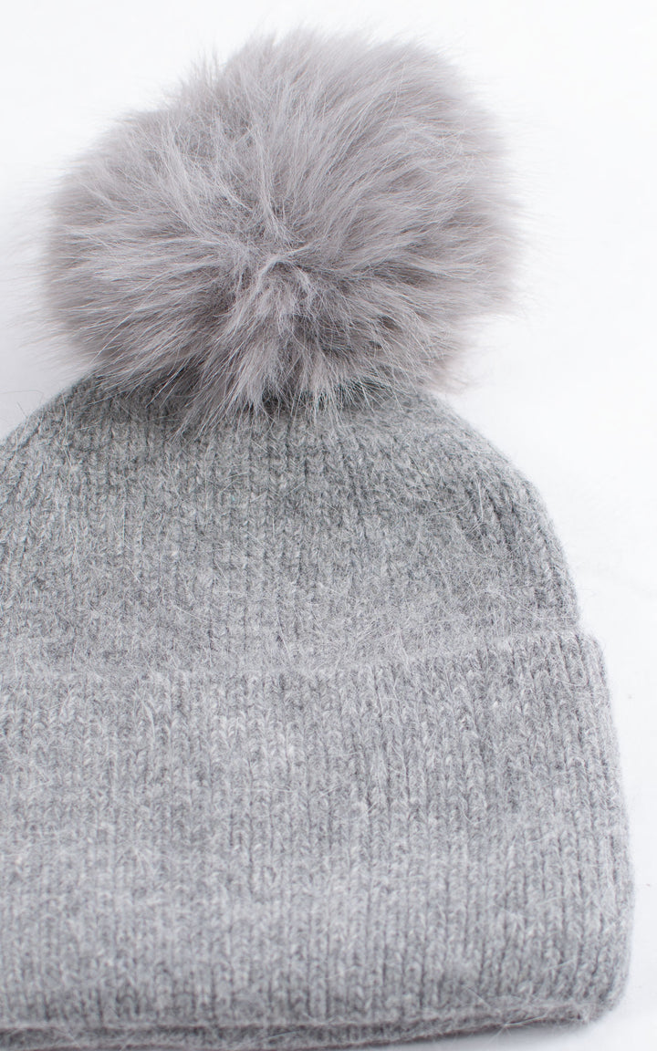 Hat | Pom Pom | Light Grey