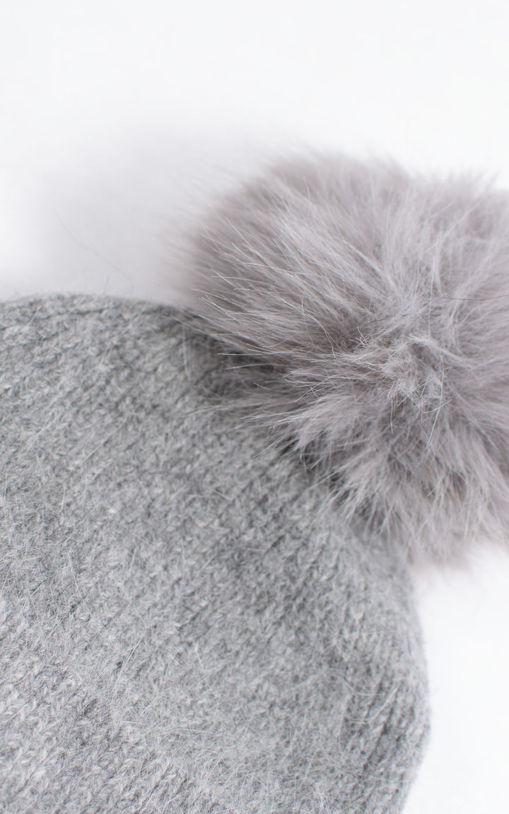 Hat | Pom Pom | Light Grey