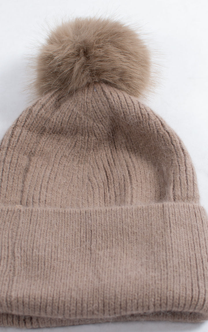 Hat | Pom Pom | Taupe