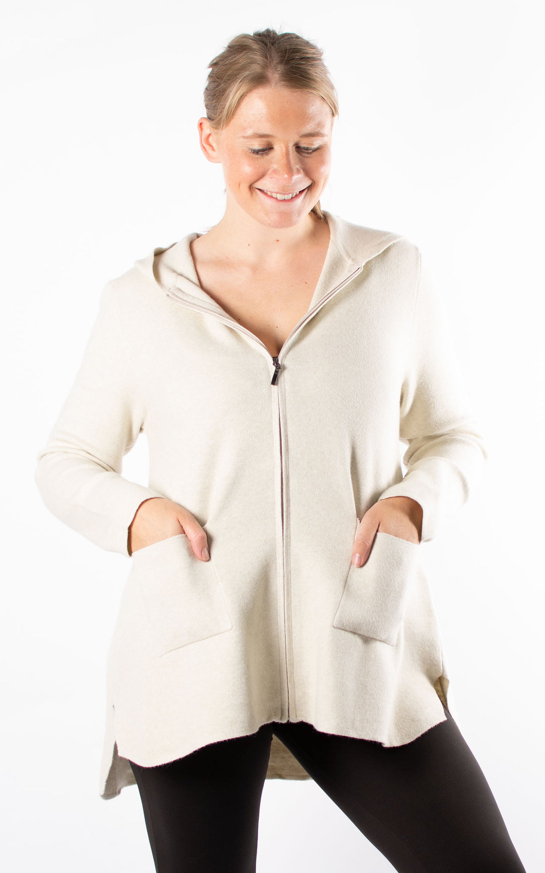 Hazel Hooded Cardigan | Beige