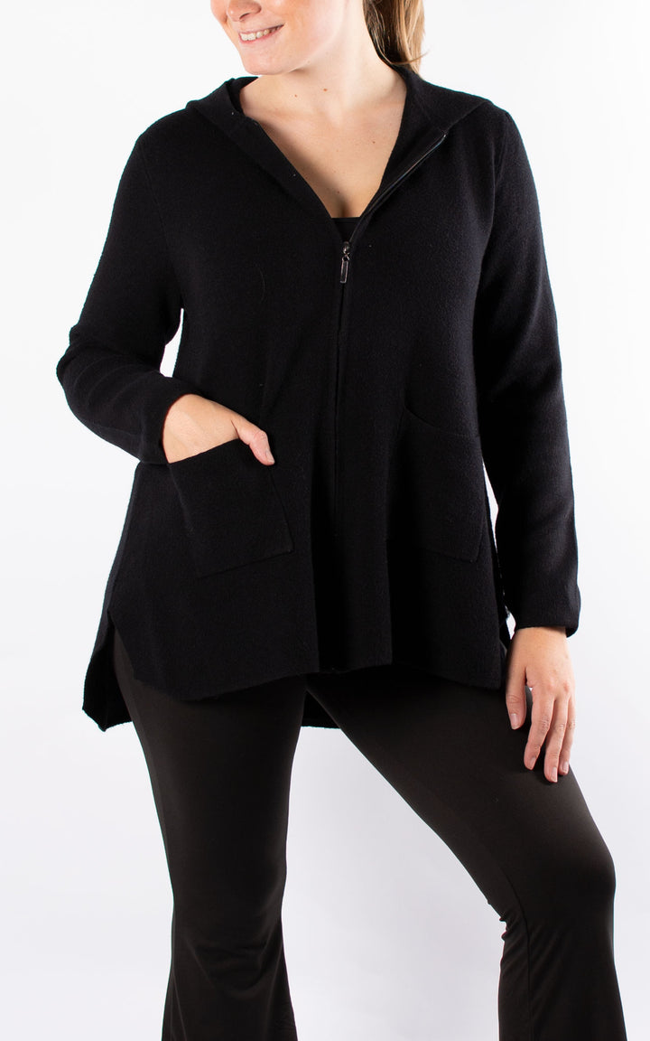 Hazel Hooded Cardigan | Black