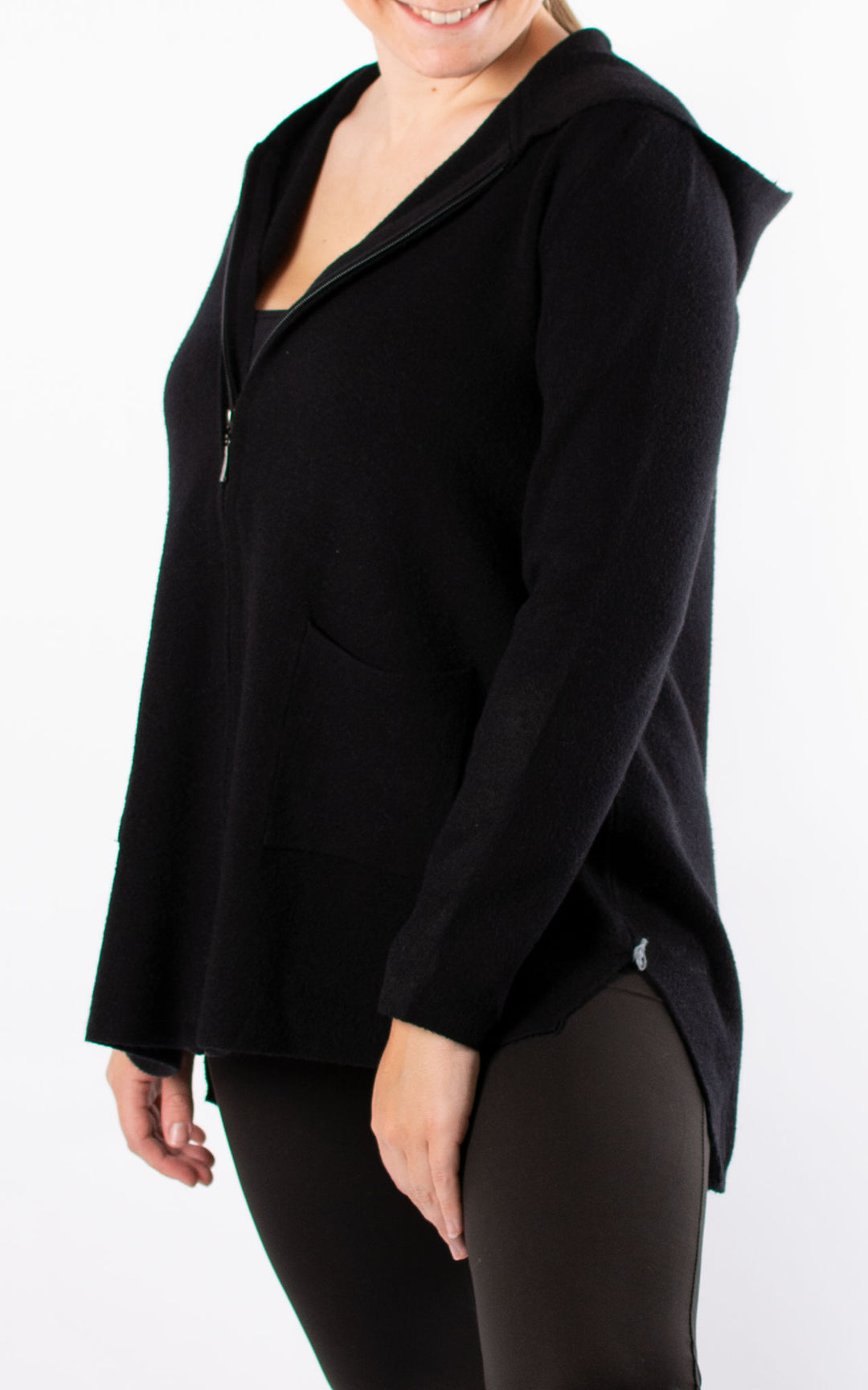 Hazel Hooded Cardigan | Black