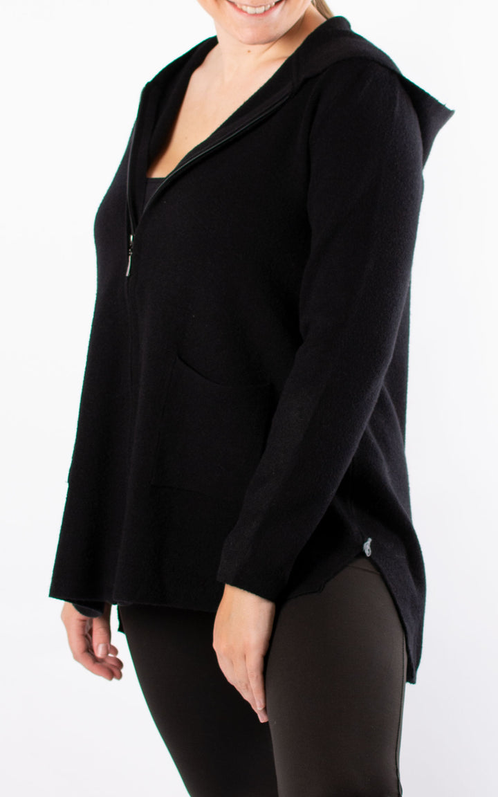 Hazel Hooded Cardigan | Black
