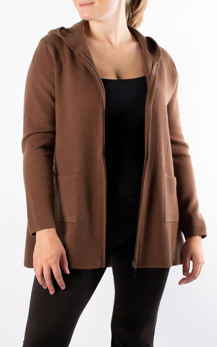 Hazel Hooded Cardigan | Chocolate