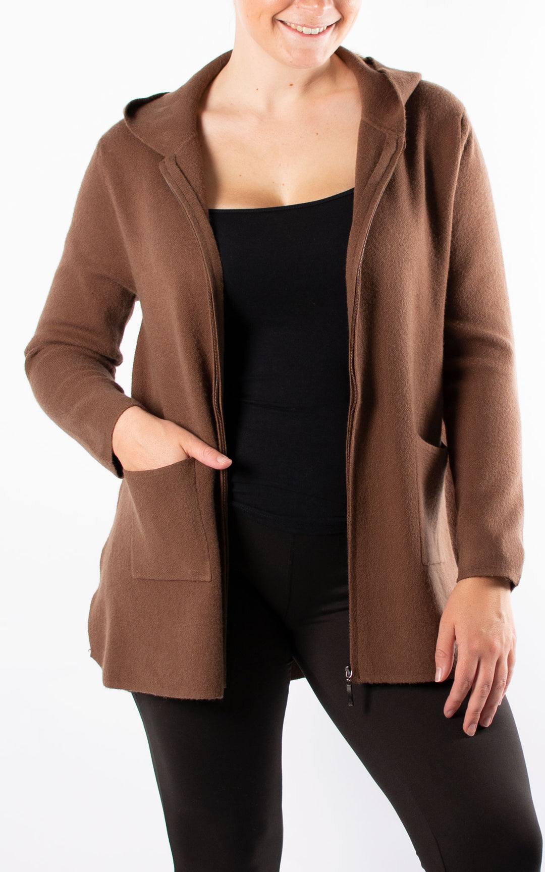 Hazel Hooded Cardigan | Chocolate