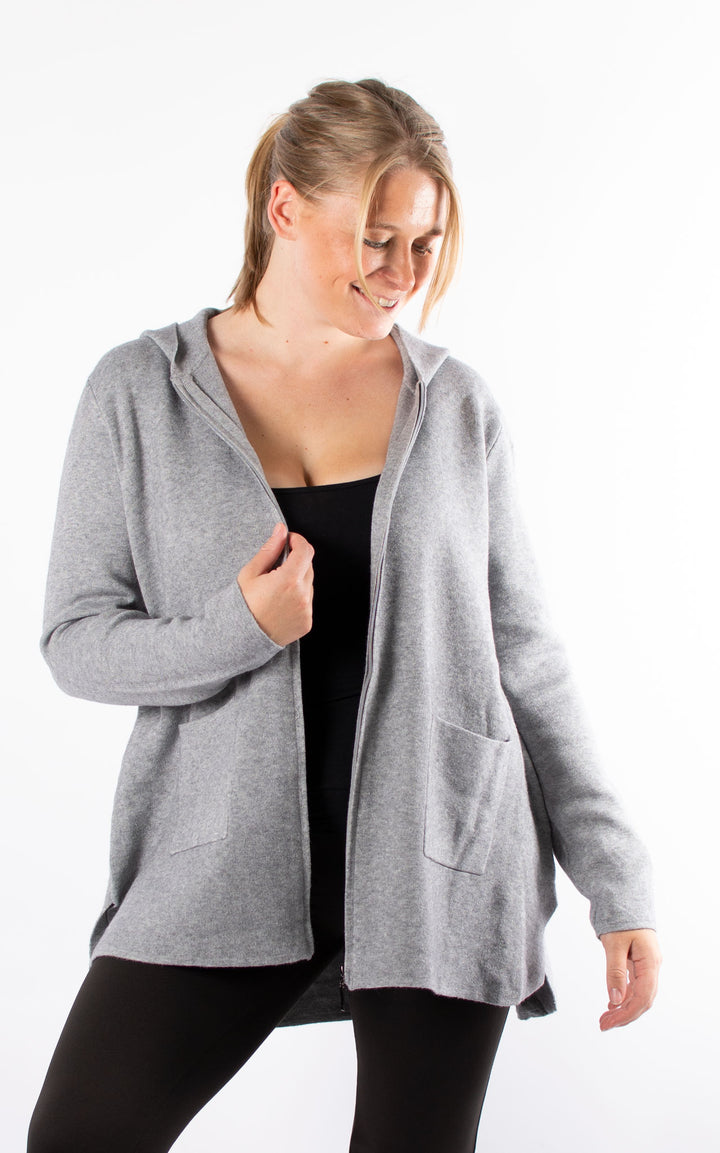 Hazel Hooded Cardigan | Grey