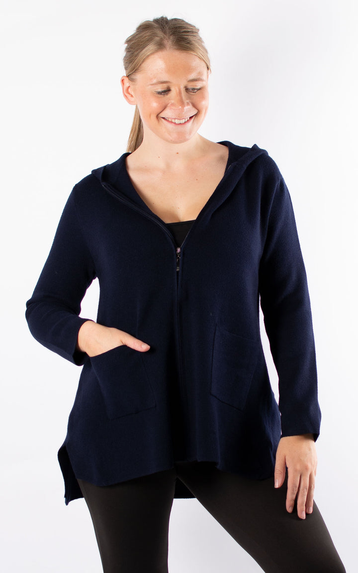 Hazel Hooded Cardigan | Navy