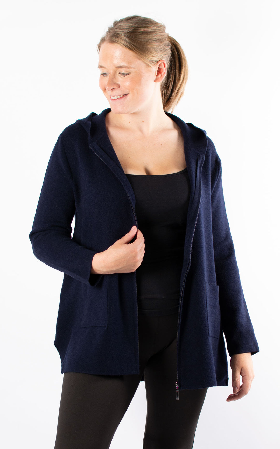 Hazel Hooded Cardigan | Navy