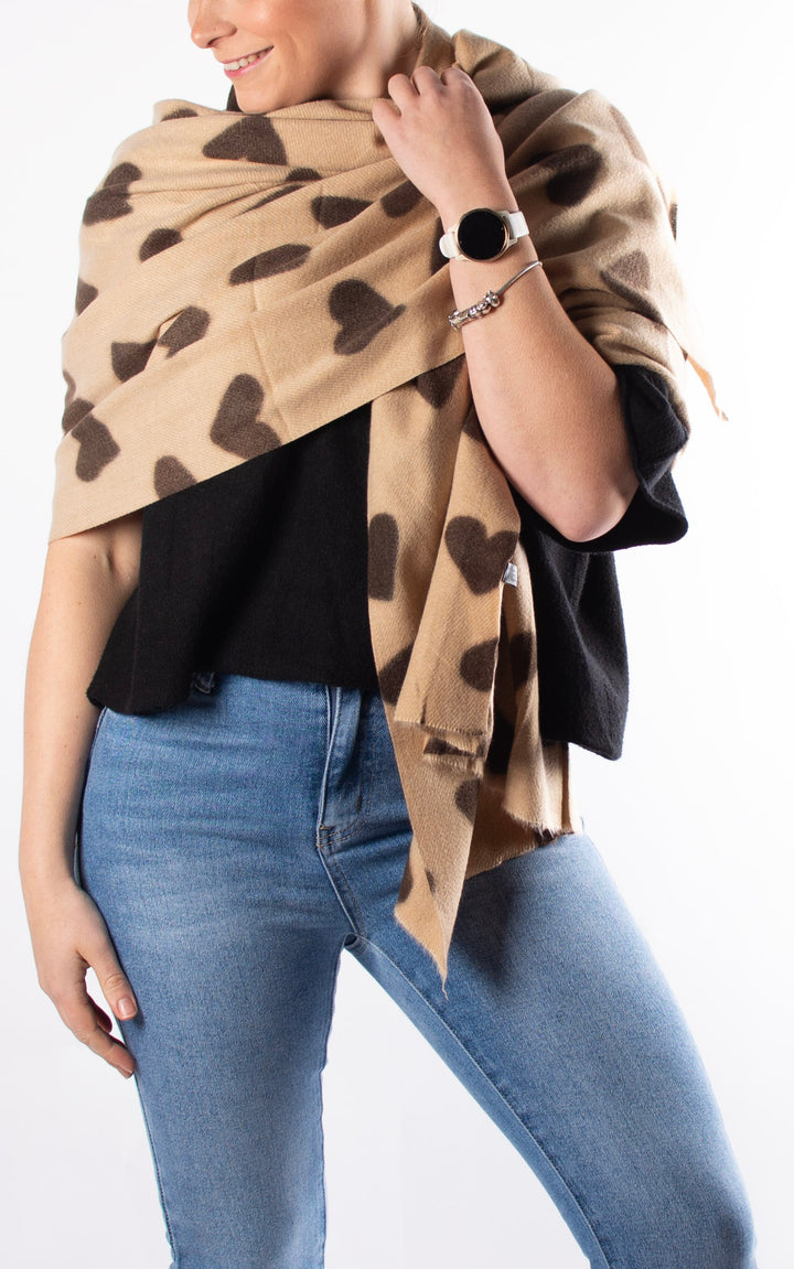 Heart Scarf | Brown