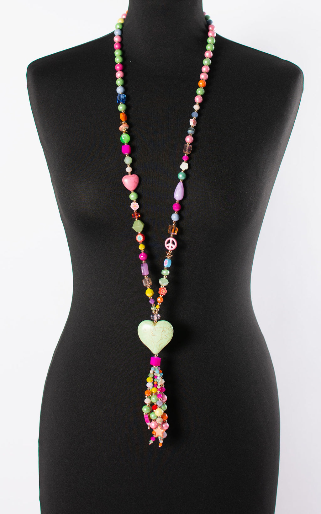 Heart Tassel Necklace | Multicolour