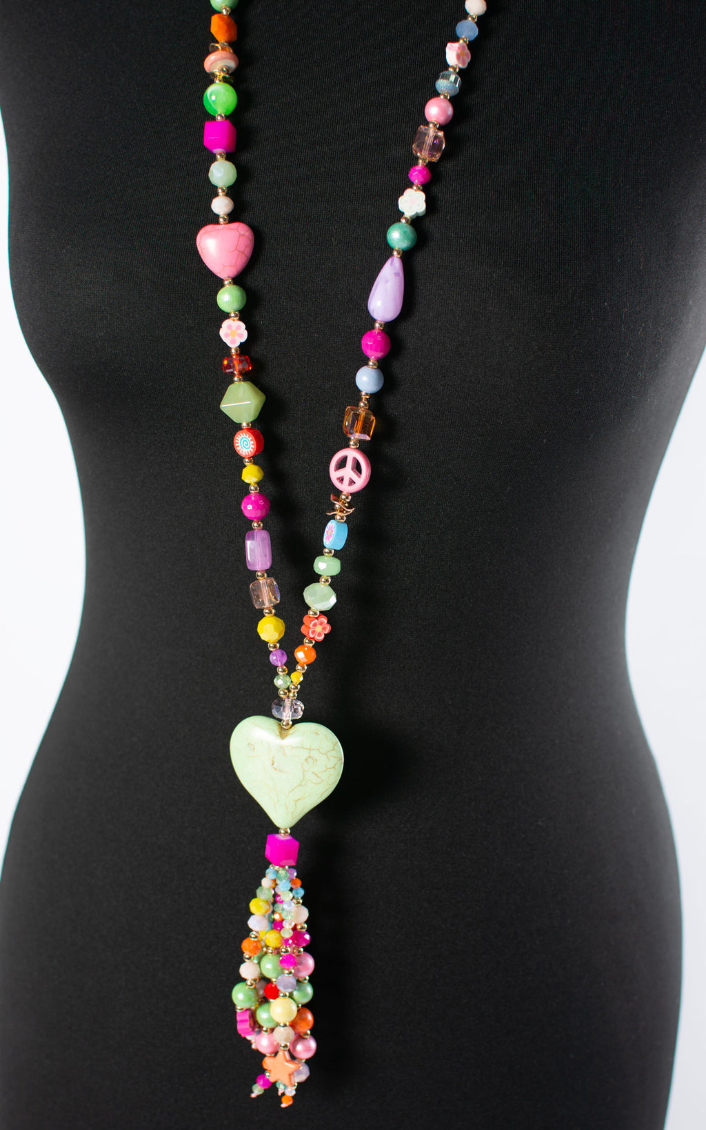 Heart Tassel Necklace | Multicolour