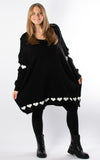 Heart Trim Jumper Tunic | Black