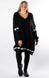 Heart Trim Jumper Tunic | Black