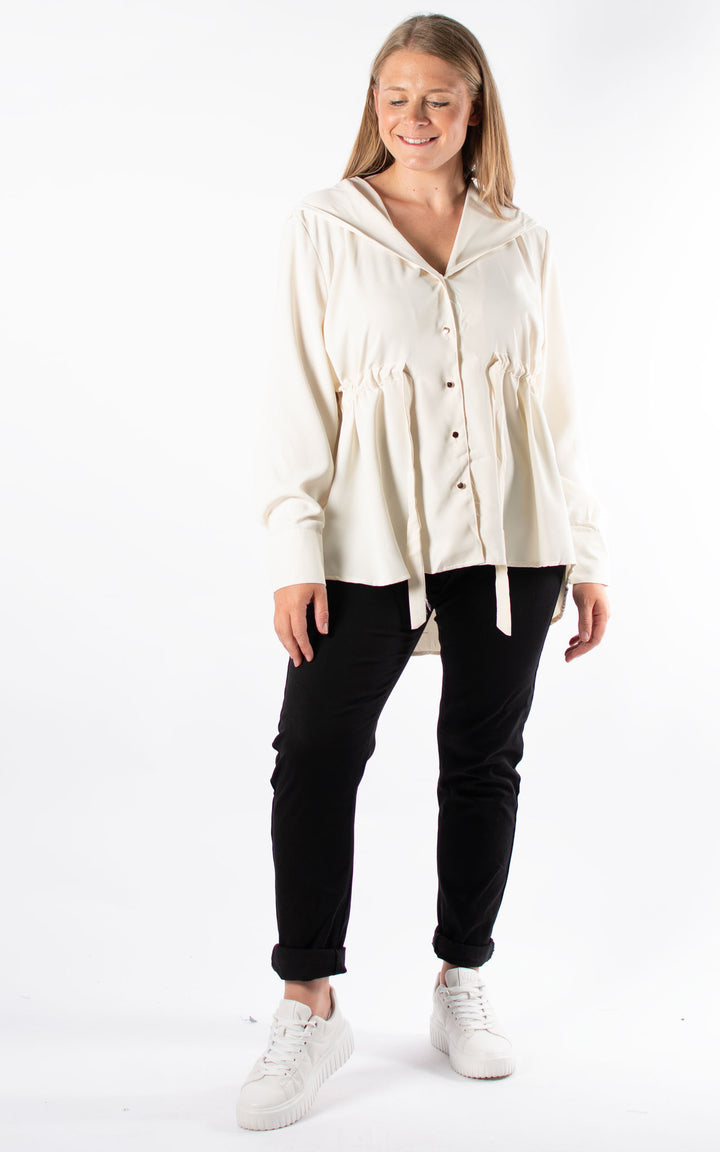 Hilda Hooded Shirt | Cream
