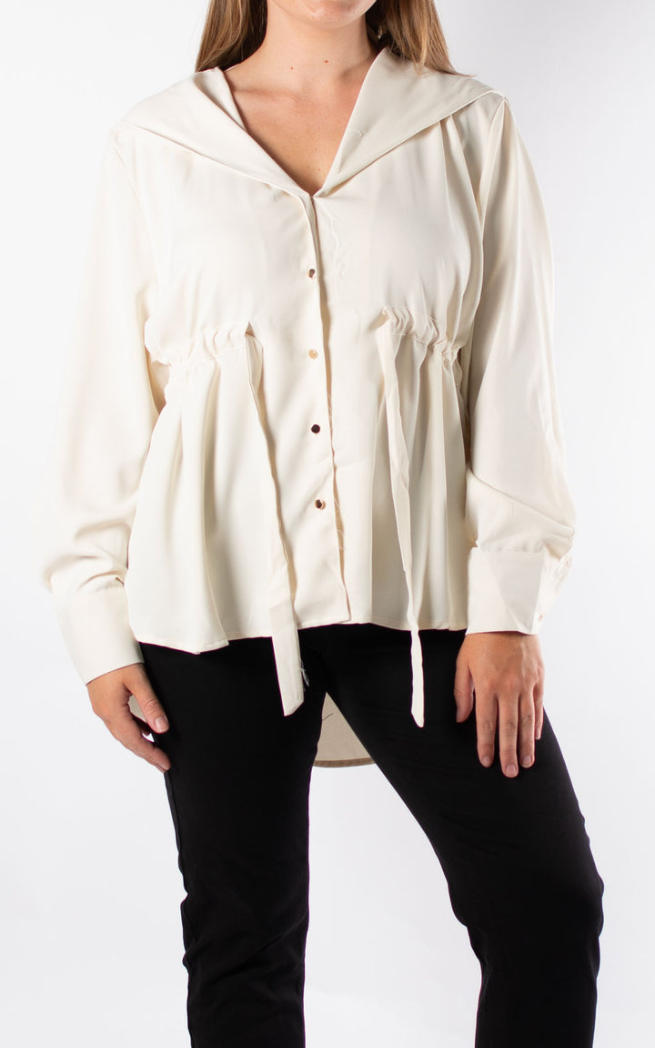 Hilda Hooded Shirt | Cream