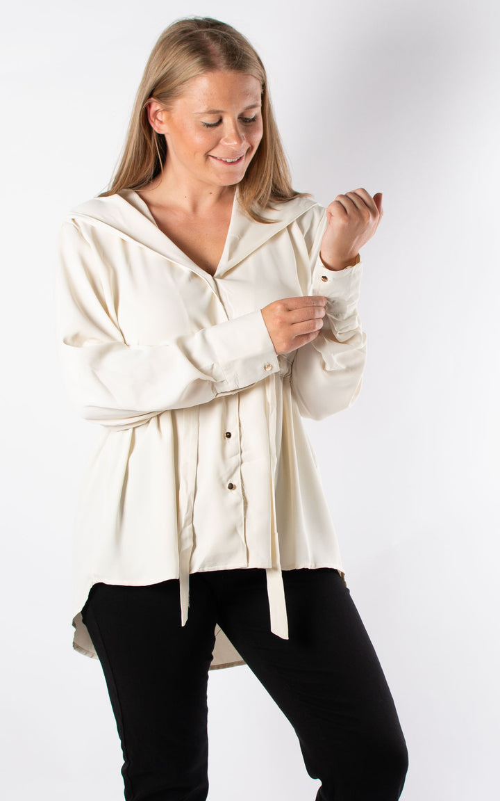 Hilda Hooded Shirt | Cream