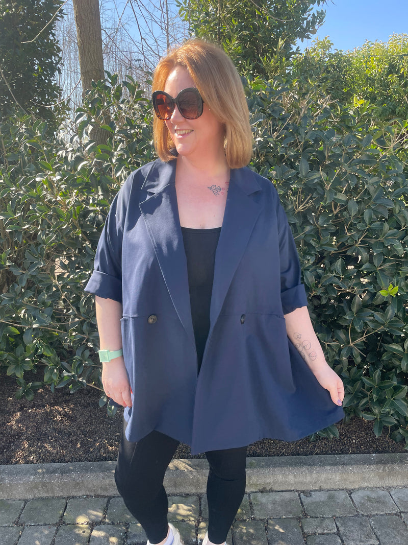 *PRE-ORDER* Gabby Short Trench Coat | Navy