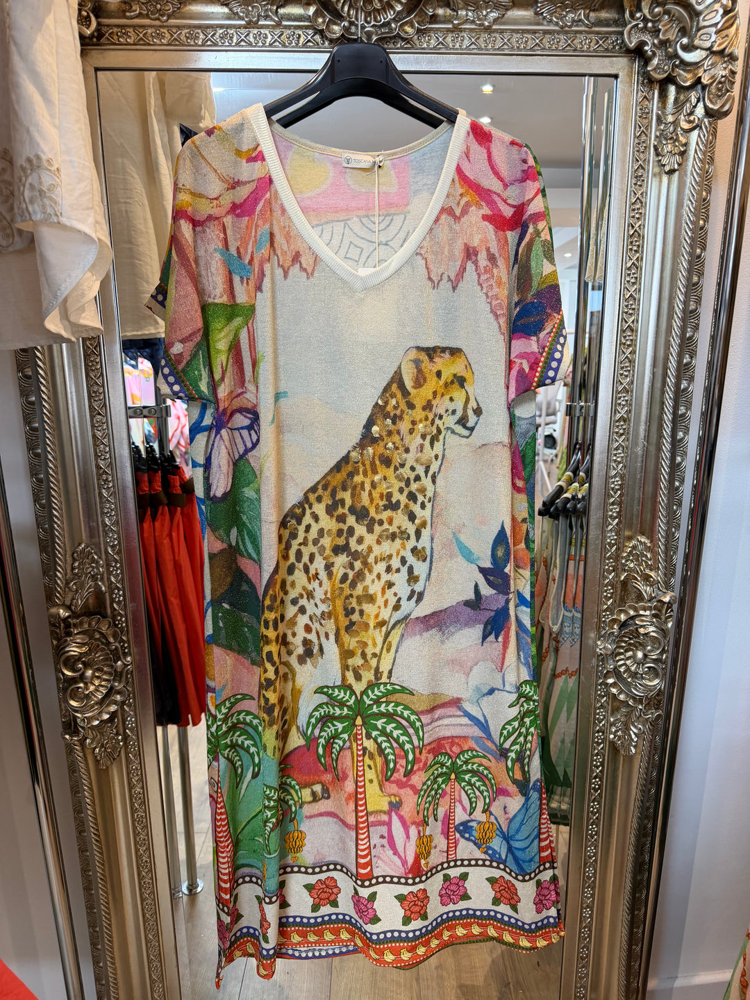 Sparkle V-Neck Dress | Leopard Jungle