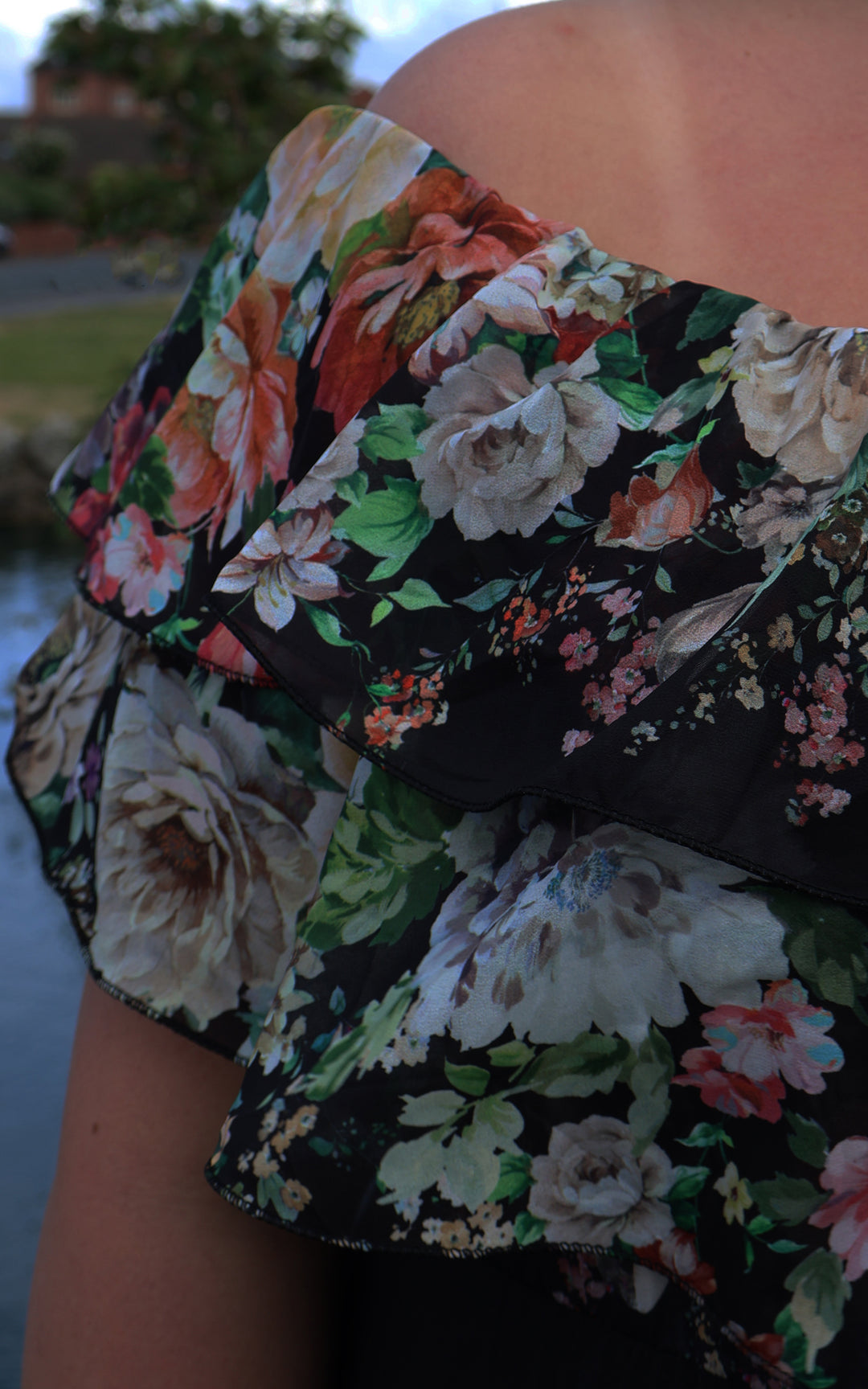 Chiffon Dress | Maxi | Floral | Black