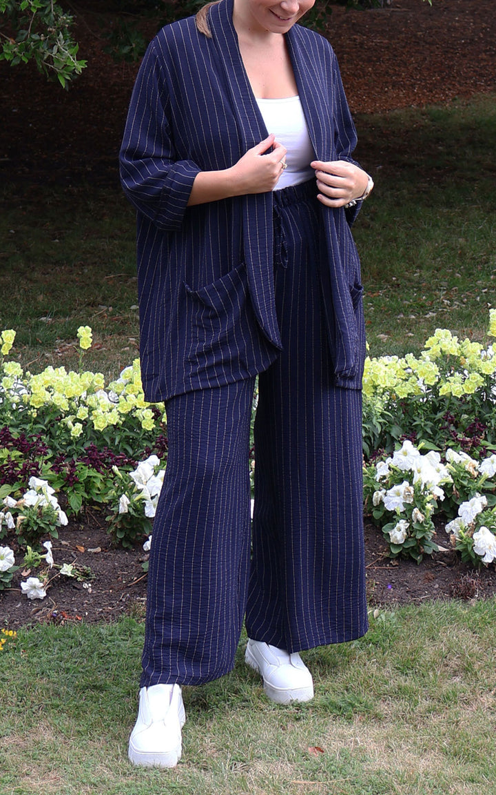 Mandy Jacket | Pinstripe | Navy