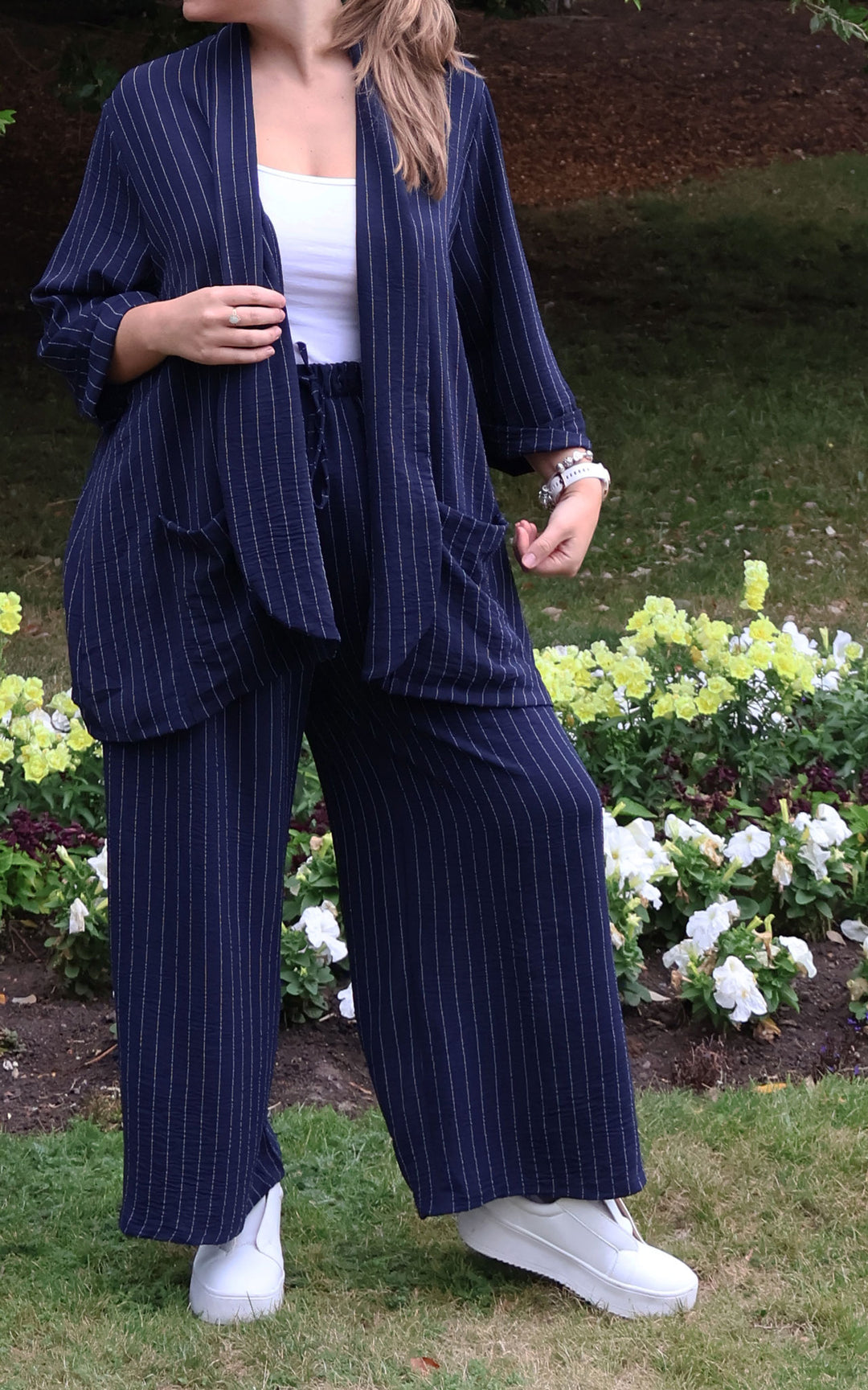 Mandy Jacket | Pinstripe | Navy
