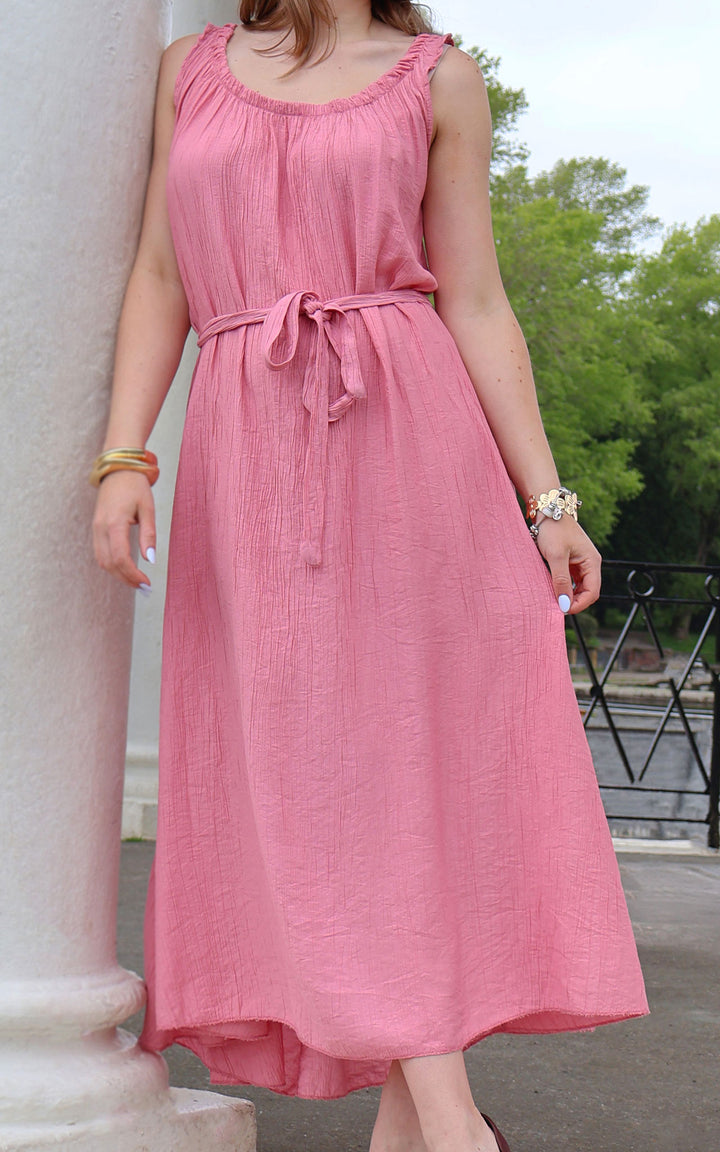 Cleo Crinkle Dress | Rose