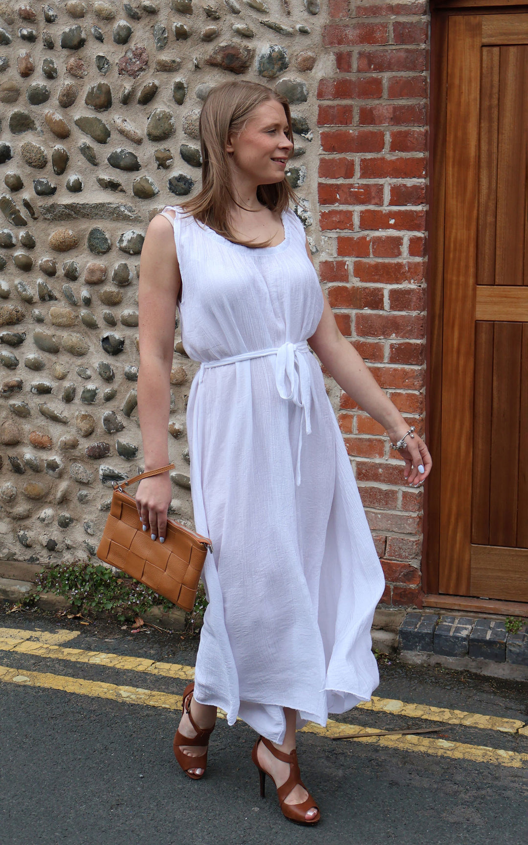 Cleo Crinkle Dress | White