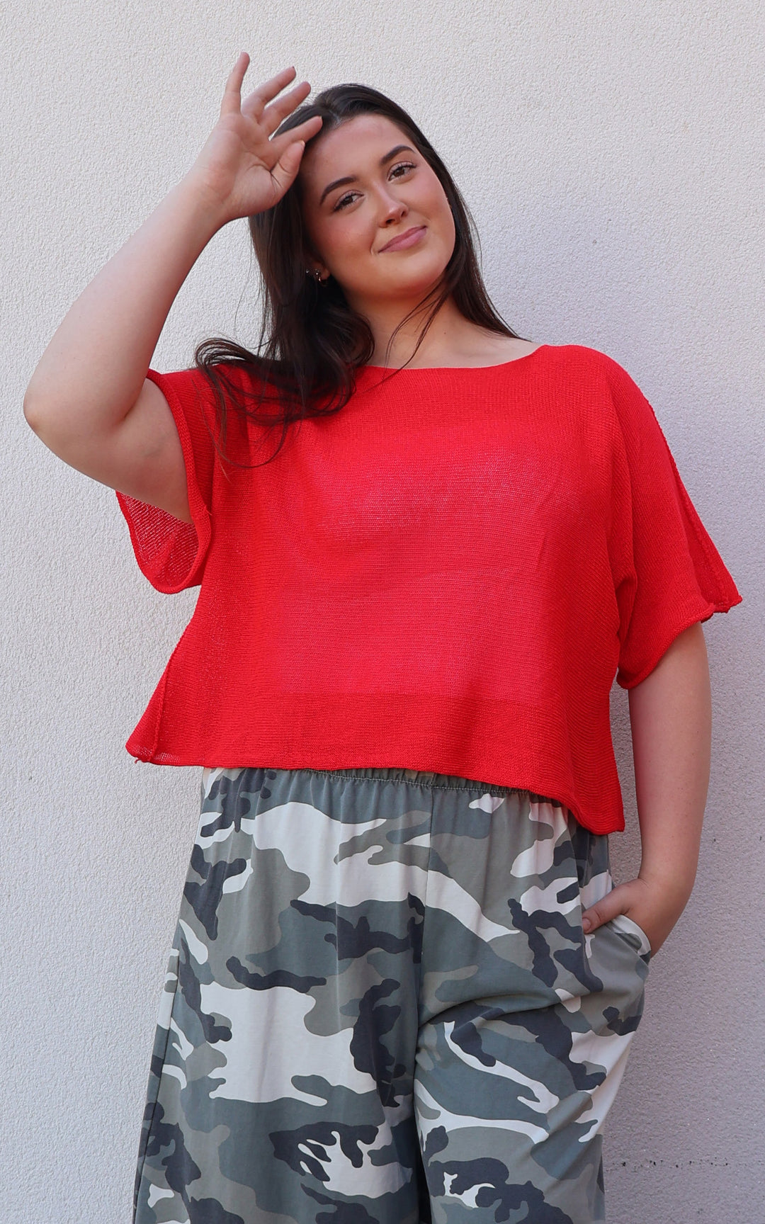 Minnie Cropped Knit | Red