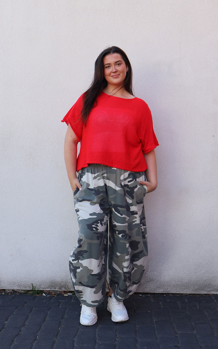 Veda Wide Leg Trouser | Camo