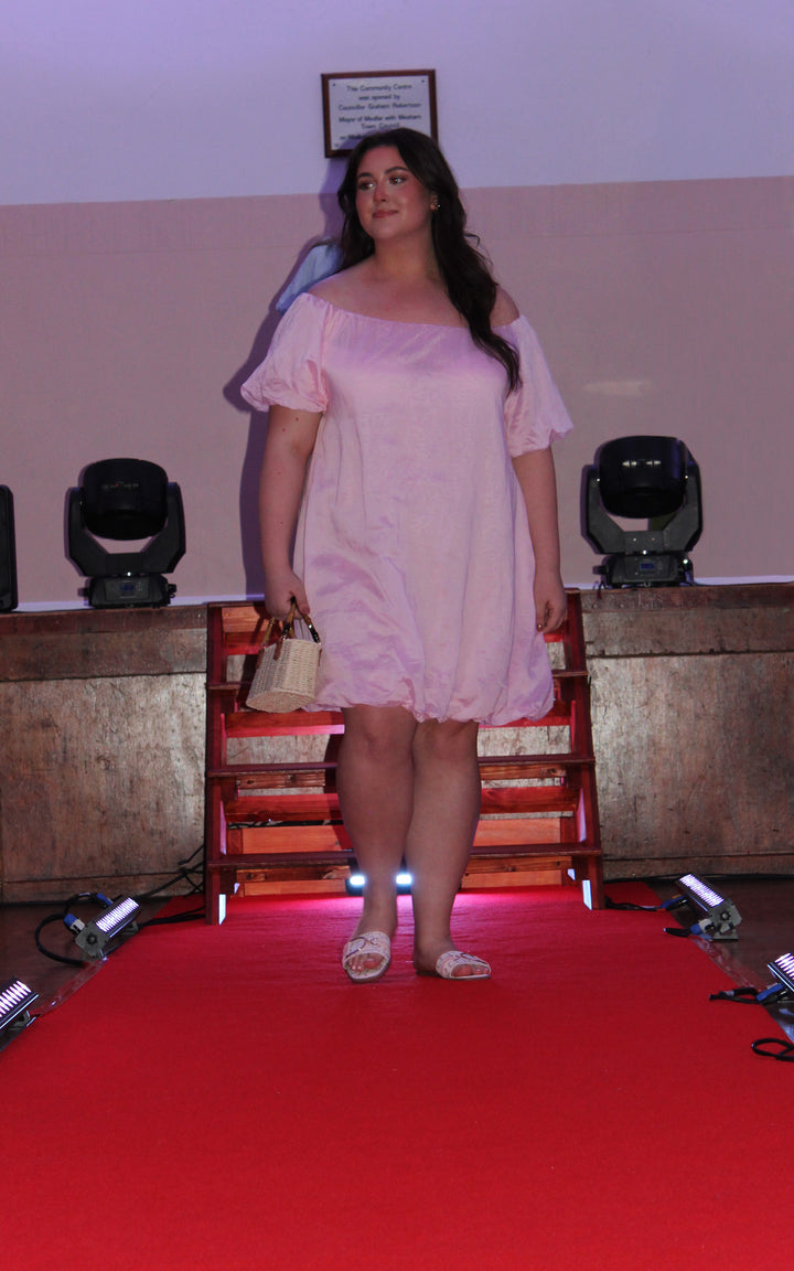 Ariella Bubble Hem Dress  | Pink