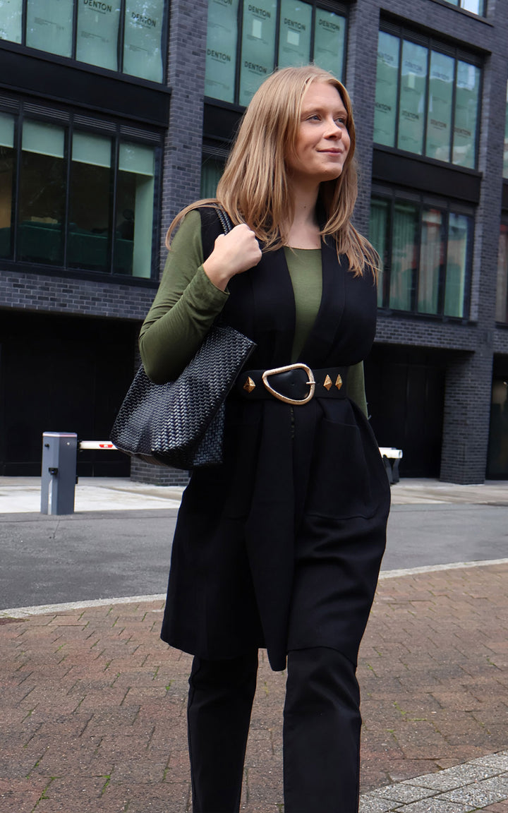 Cashmere Mix Layer Top  | Khaki
